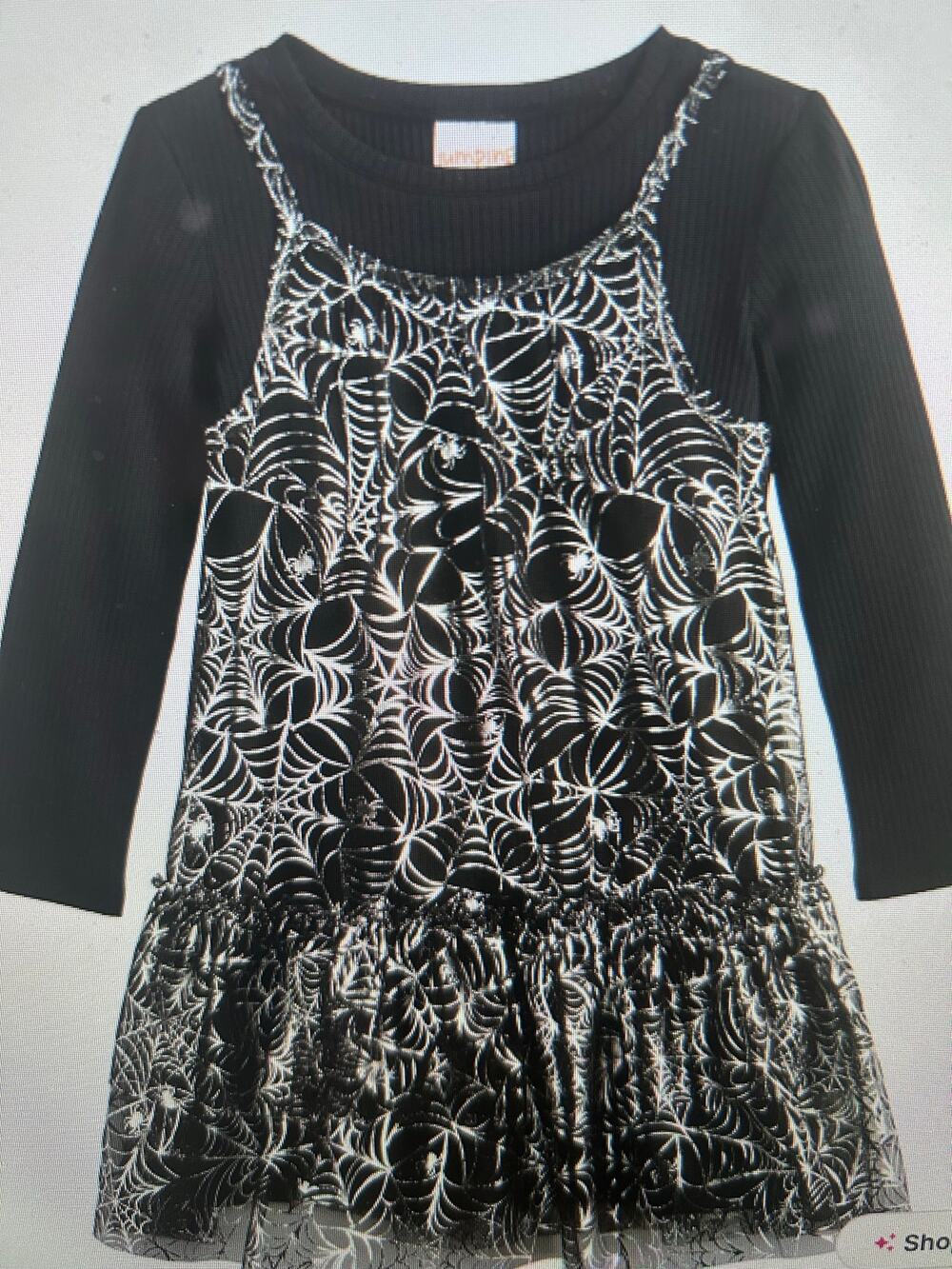 NWT Jumping Beans Halloween spider tulle overlay dress 4